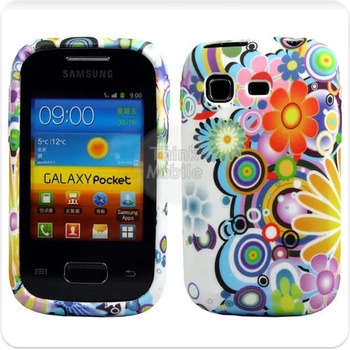 Image 1 of Samsung Galaxy Pocket S5300 Blue Flora Калъф + Протектор