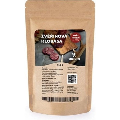 Origin Line Kořenicí směs bez soli Zvěřinová klobása 140 g – Zboží Mobilmania