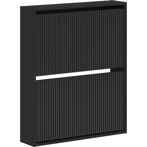 vidaXL Стенно шкафче за обувки ARNHEM 71 x 17 x 86 см Черно (896636)