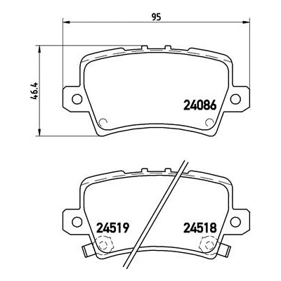 BREMBO Sada brzdových platničiek kotúčovej brzdy P28038