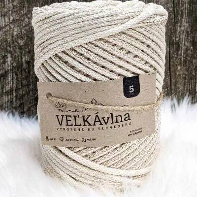 Velká vlna Špagát 5mm Bez s lurexem