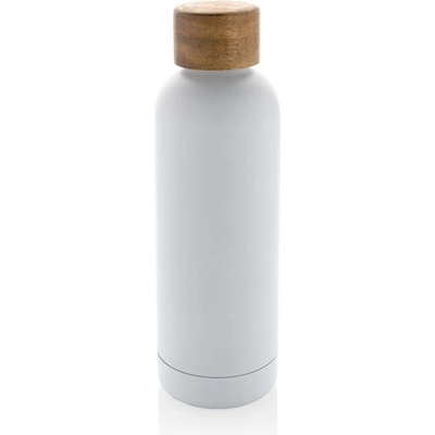 Wood z RCS Termo fľaša recyklovanej nerezovej ocele biela 500 ml