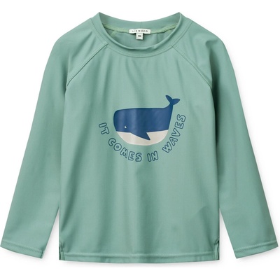 LIEWOOD Детска ликра LIEWOOD Kid's Noah Placement Longsleeve Swim Tee Lycra - It Comes in Waves / Peppermint - размер 134 (EU) (750-2488-0218)