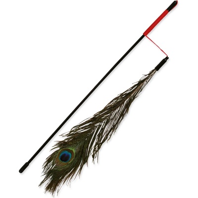 Trixie hračka pro kočky s pavím peřím na prutě 47cm