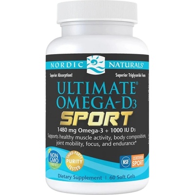 Nordic Naturals Ultimate Omega-D3 Sport 1480 mg [60 Гел капсули] Лимон