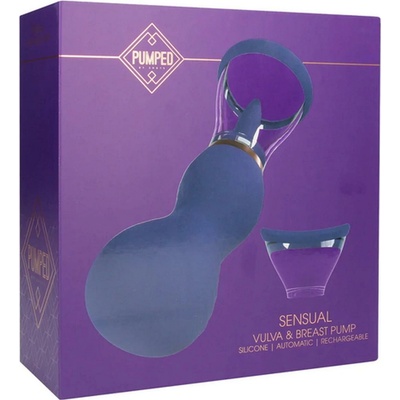 Sensual - Nabíjateľná pumpa na vulvu a prsia - fialová