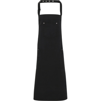 Premier Workwear Bavlnená dlhá chino zástera za krk PR132 Black 72 x 86 cm