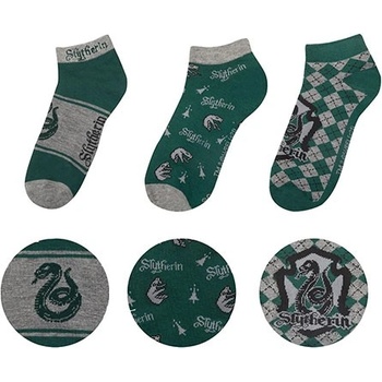Image 1 of Cinereplicas Комплект от 3 чифта чорапи до глезена - Хари Потър Слидерин
