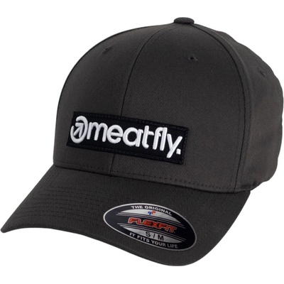 Meatfly Raptor Flexfit Dark Grey Logo Šedá