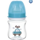 Canpol babies Sklenená Fľaška Easy Start Pure 120 ml modrá
