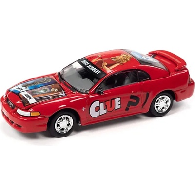 Johnny Lightning Ford Mustang Clue s pokerovým žetonem Miss Scarlet 1:64