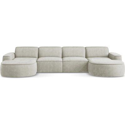 makamii Кремав шенилов ъглов диван (U форма) Omao - Makamii (OMAO_U_61_P1_C6)