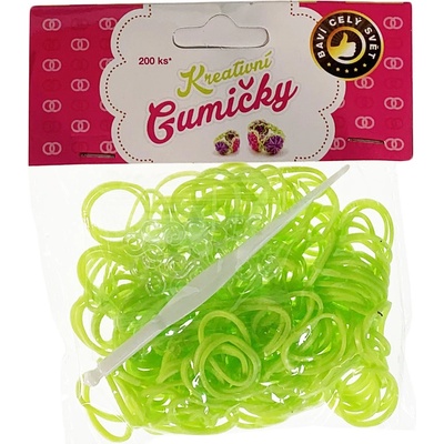 Loom Bands pletací gumičky světle zelené 200ks + háček