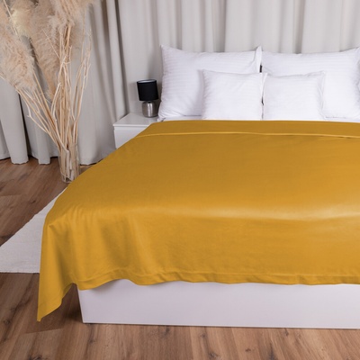 Biante přehoz na postel Zamatový Velvet Prémium SVP-037 Zlatisto oranžový 220 x 240 cm