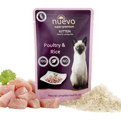nuevo Капсула NUEVO CAT Kitten Птица и Ориз 85 г