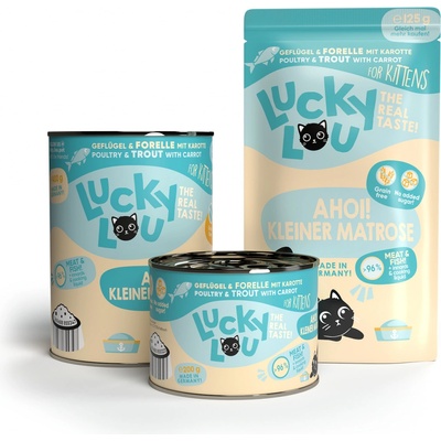 LUCKY LOU Lifestage Kitten Hydina a Pstruh 4 x 125 g