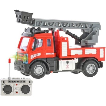 Mikro Trading R/C auto hasičské se žebříkem 13 cm plná funkce na baterie se světlem 27MHz v krabičce 1:64