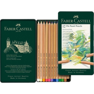 Faber-Castell Umělecké pastely Pitt Pastel plechová krabička 12 barev – Zboží Dáma