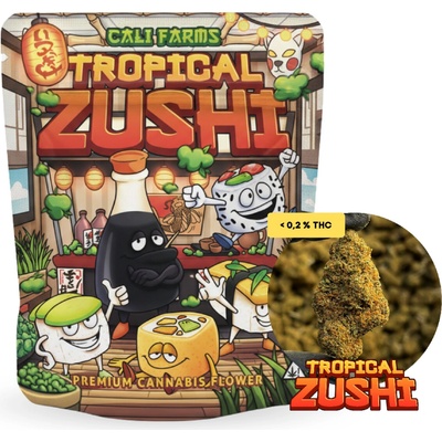 califarms CBD květy Tropical Zushi CBD 11,51% CBG 0,15% THC 0,06% 5 g