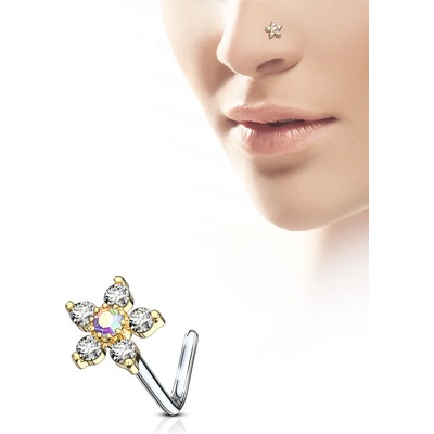 Steel Edge piercing do nosu kytička SENOL-625 Zlatá