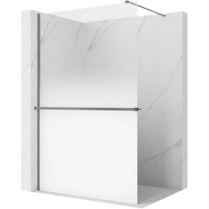 Mexen Kioto+ душ стена с рафт Walk-in 150 x 200 cm, омбре бяла 8 mm, gun metal - 800-150-121-95-86 (800-150-121-95-86)