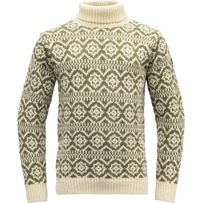 Devold Hoddevik Wool sveter Offwhite/Olive