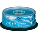 Médiá na napaľovanie TDK DVD+R 4,7GB 16x, 25ks