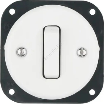 Bohemia-Design - Порцеланов ретро едноклавишен безрамков ключ за звънец, бял (BF0013)