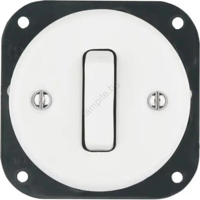 Bohemia-Design - Порцеланов ретро едноклавишен безрамков ключ за звънец, бял (BF0013)