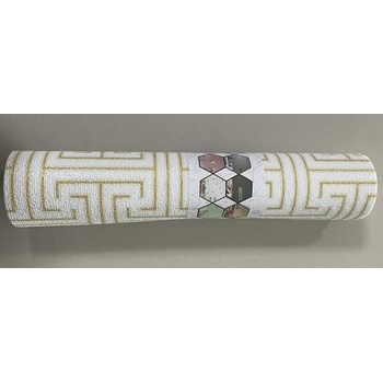 САМОЗАЛЕПВАЩ pvc ТАПЕТ | Модел 004 i Цвят: Бяло и жълто| ДЕСЕН: ПРИНТИРАН ЛЕН | РАЗМЕР : 50СМ*2.8М*2мм (004)