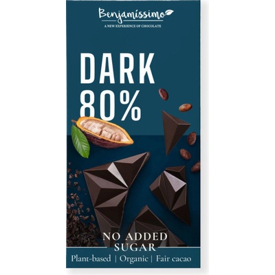 Benjamissimo Hořká 80% bez přidaných cukrů bezlepková Bio 60 g