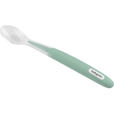 BABYONO Lyžička silikónová mint 6m+