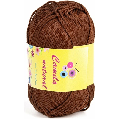 Pletací / háčkovací příze Storex CAMILA NATURAL 220 tmavě hnědá, jednobarevná, 50g/125m