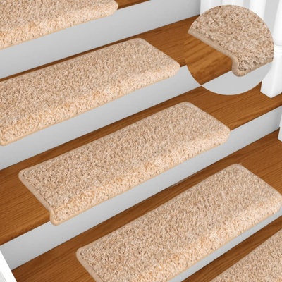 vidaXL Изтривалки за стълби 15 бр. 65x21x4 см, златисти, правоъгълни, кант