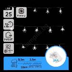Aigostar - LED външна коледна гирлянда 25x LED / 8 режима, захранване 3x AA, 2, 5 m, IP44, студено бяло (AI2154)