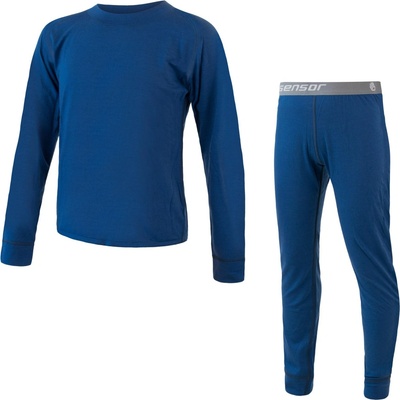 Sensor Merino Air Set detské tričko dl.rukáv + spodky tm.modrá