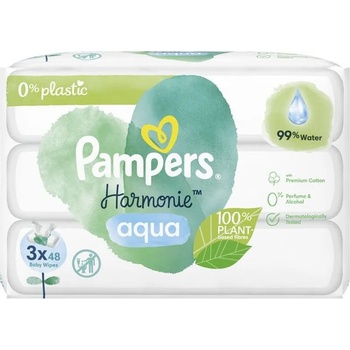 Pampers Мокри кърпички Pampers - Harmonie Aqua, 3 x 48 броя