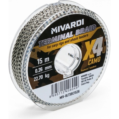 Mivardi Šňůra Terminal X4 braid camo 15m - 0,26mm