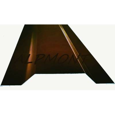 Krycí lišta přítlačná kosá r.š.200mm pozink lakovaný RAL 8017 hnědá čoko dl.2m