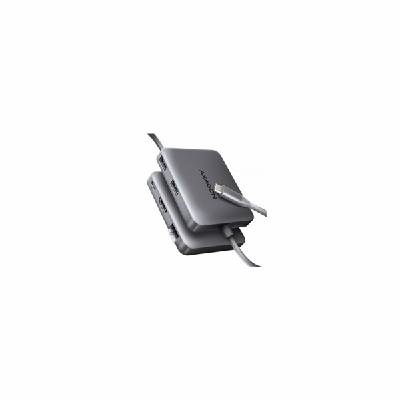 AXAGON HMC-5HL USB 5Gbps hub, 2x USB-A, HDMI 4k/60Hz, RJ-45 GLAN, PD 100W, kabel USB-C 20cm
