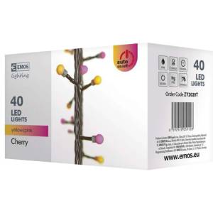 EMOS - ZY2020T - Коледна светлина, 4m, 40 LED крушки "Cherry", Yellow/Pink, IP20 (ZY2020T)