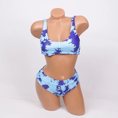 Дамски Бански с бюстие в светло и тъмносиньо