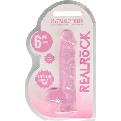 RealRock Crystal Clear 15 cm Pink