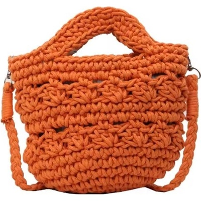 Macramé kabelka přes rameno i do ruky Oranžová