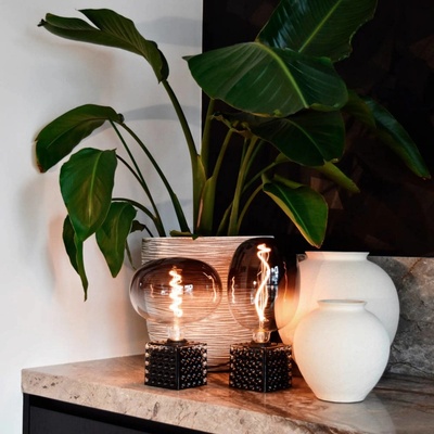 Calex Boden LED globe E27 5W filament stmieva sivá 426278