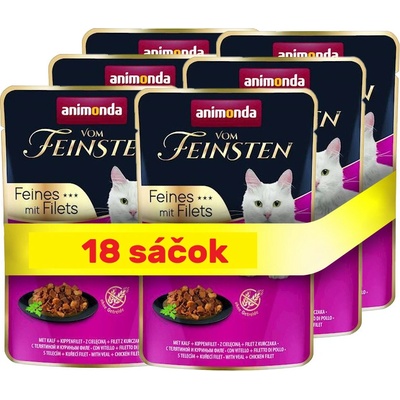 Animonda Vom Feinsten Adult s teľacím kuracie filety 18 x 85 g