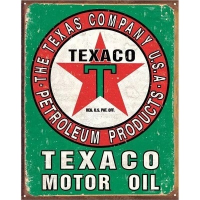 Plechová cedule Texaco Oil Weathered