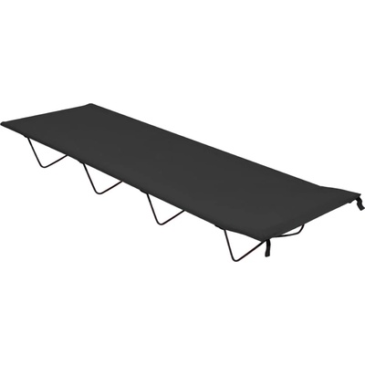 vidaXL Къмпинг легло, 180х60х19 см, плат оксфорд и стомана, черно (312479)