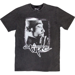2Pac Spray Photo Stone Wash Тениска с къс ръкав Charcoal Grey M (2PACSTNW68MC02)