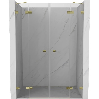 Mexen Lunar Двойни душ врати 140 см, прозрачни, златни - 834D-140-000-50-00 (834D-140-000-50-00)
